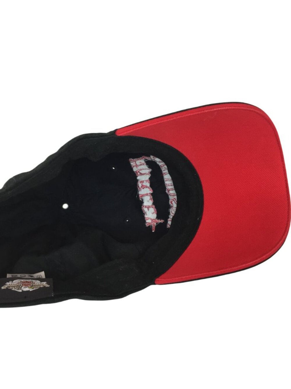 Harley-Davidson Womens Black & Red Cotton Baseball Cap Embroidered Flames Adjust - Picture 4 of 6